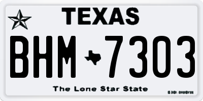 TX license plate BHM7303