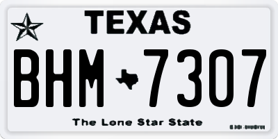 TX license plate BHM7307