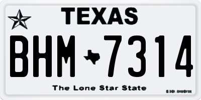 TX license plate BHM7314