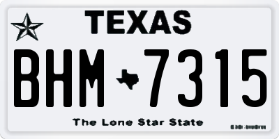 TX license plate BHM7315