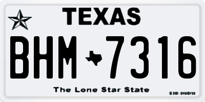 TX license plate BHM7316