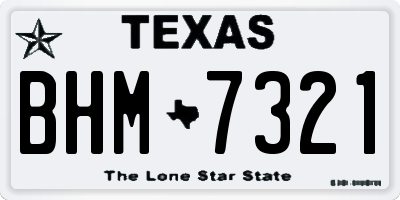 TX license plate BHM7321