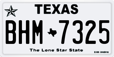 TX license plate BHM7325