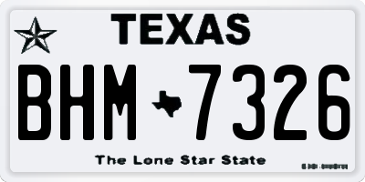 TX license plate BHM7326