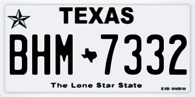 TX license plate BHM7332