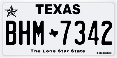 TX license plate BHM7342