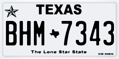 TX license plate BHM7343