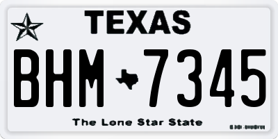 TX license plate BHM7345
