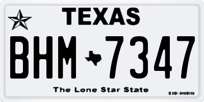 TX license plate BHM7347