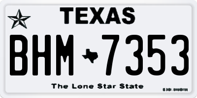 TX license plate BHM7353