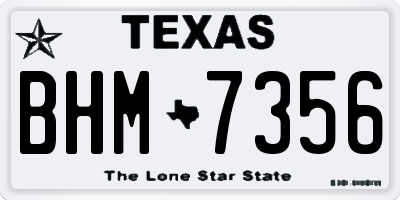 TX license plate BHM7356