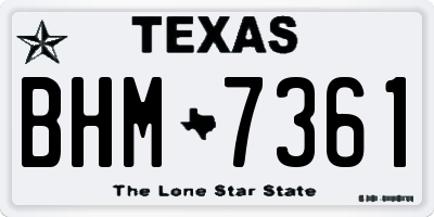 TX license plate BHM7361