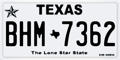 TX license plate BHM7362