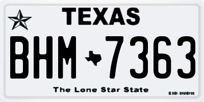 TX license plate BHM7363