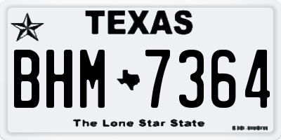 TX license plate BHM7364