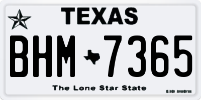 TX license plate BHM7365