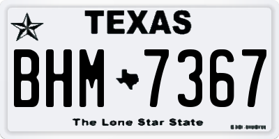 TX license plate BHM7367