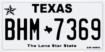 TX license plate BHM7369