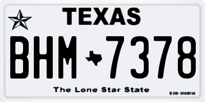 TX license plate BHM7378
