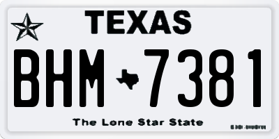 TX license plate BHM7381