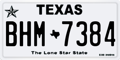 TX license plate BHM7384