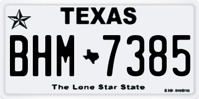 TX license plate BHM7385