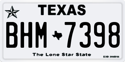 TX license plate BHM7398