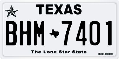 TX license plate BHM7401