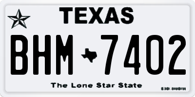 TX license plate BHM7402