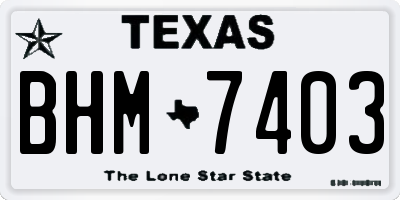 TX license plate BHM7403