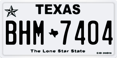 TX license plate BHM7404