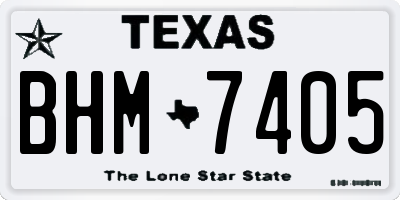 TX license plate BHM7405