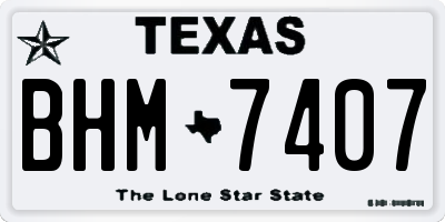 TX license plate BHM7407