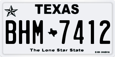 TX license plate BHM7412