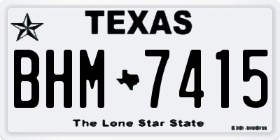 TX license plate BHM7415
