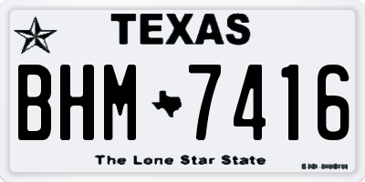 TX license plate BHM7416