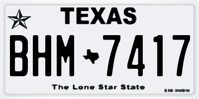 TX license plate BHM7417