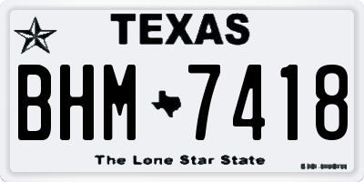 TX license plate BHM7418