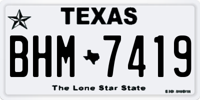 TX license plate BHM7419