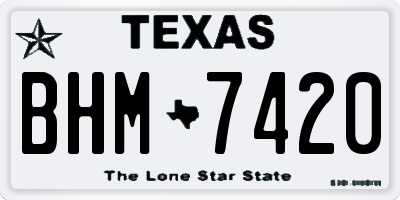 TX license plate BHM7420