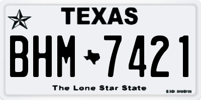 TX license plate BHM7421