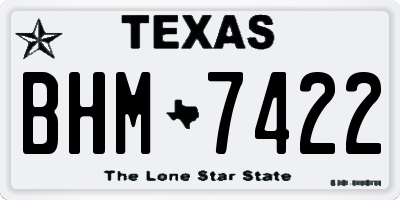 TX license plate BHM7422