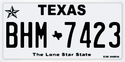 TX license plate BHM7423
