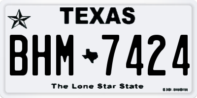 TX license plate BHM7424