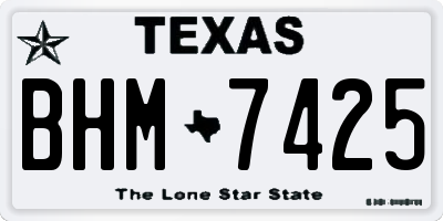 TX license plate BHM7425