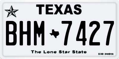 TX license plate BHM7427