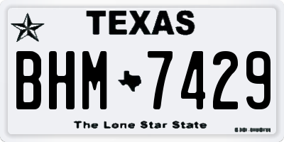 TX license plate BHM7429