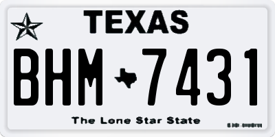 TX license plate BHM7431