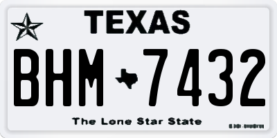 TX license plate BHM7432