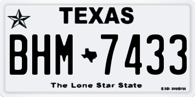 TX license plate BHM7433